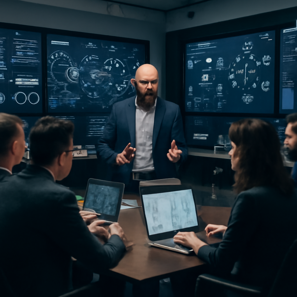 RevOps leader coordinating AI workflow rollout in war room