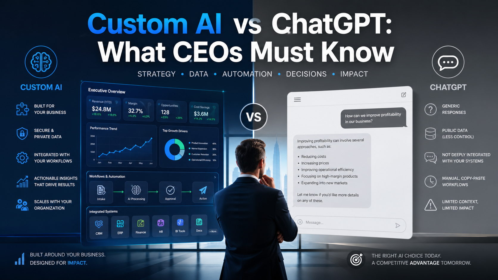 Custom AI vs ChatGPT What CEOs Must Know
